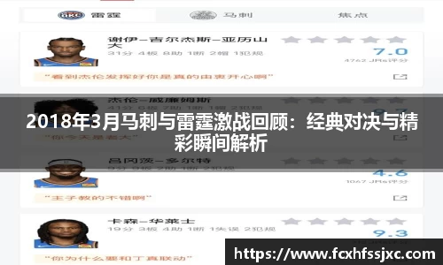 2018年3月马刺与雷霆激战回顾：经典对决与精彩瞬间解析
